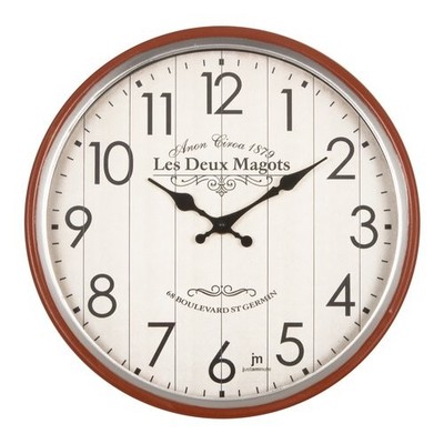 Wanduhr Lowell JUSTAMINUTE Les Deux Magots Orange