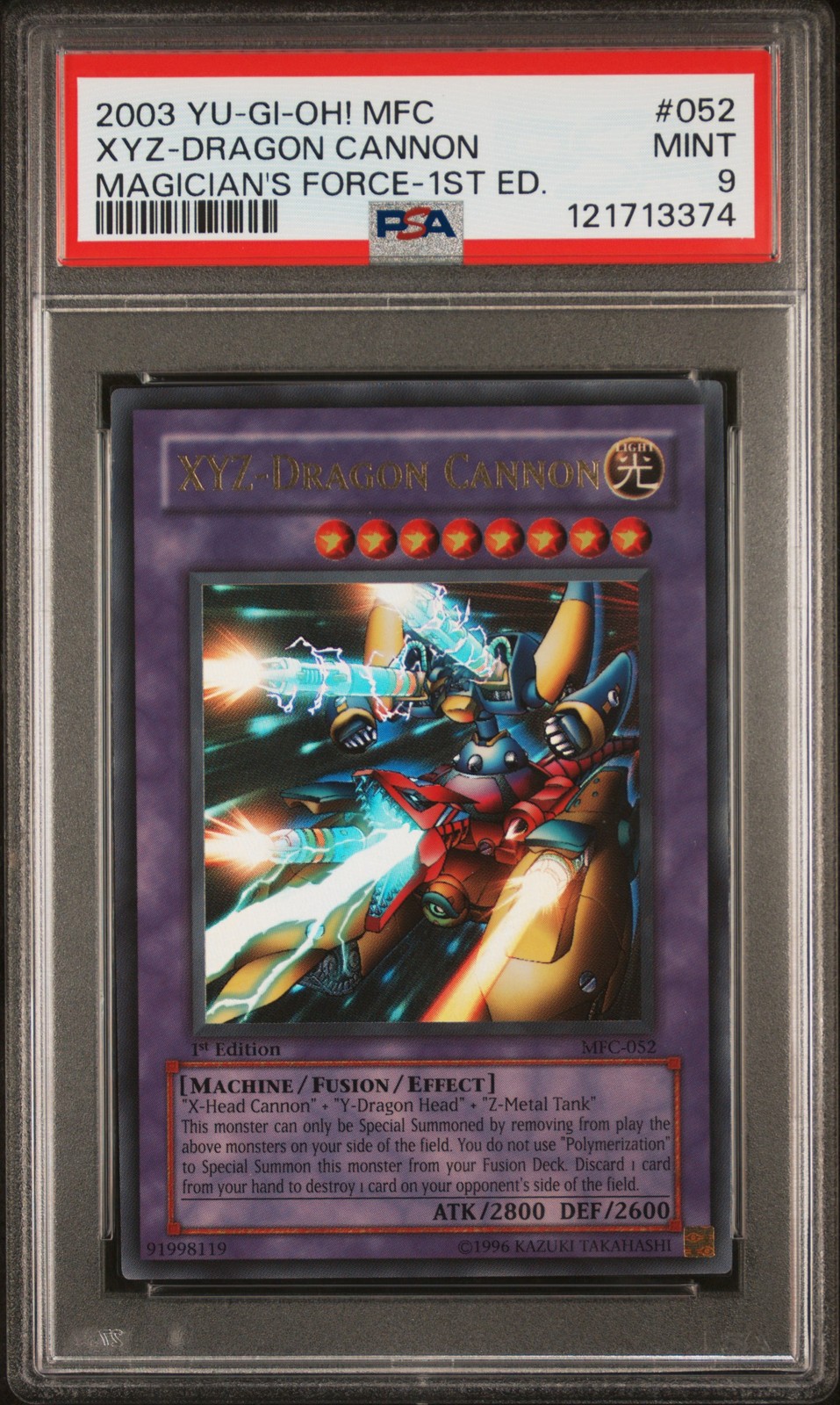 2003 YU-GI-OH! MFC-MAGICIAN'S FORCE 1ST ED #052 XYZ-DRAGON CANNON PSA 9