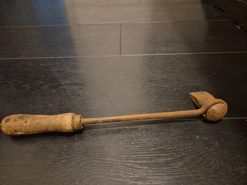 Vintage Kupferkopf Lötkolben Axtform Holzgriff Schmied Werkzeug - Bild 2 von 4