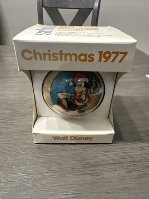DISNEY VINTAGE 3'' GLASS BALL ORNAMENT BY SCHMID 4TH IN THE SERIES MICKEY MOUSE