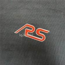 1x Silver Red Chrome RS Metal Sticker Emblem Decal Badge Engine Turbo Car Sports