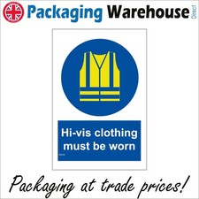 SIGN HI VIS  Clothes must be worn site safety accident injury vest jacket MA334F