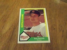 STAN BELINDA 1990 CMC PRE ROOKIE MINOR LEAGUE BASEBALL CARD #1. rookie card picture