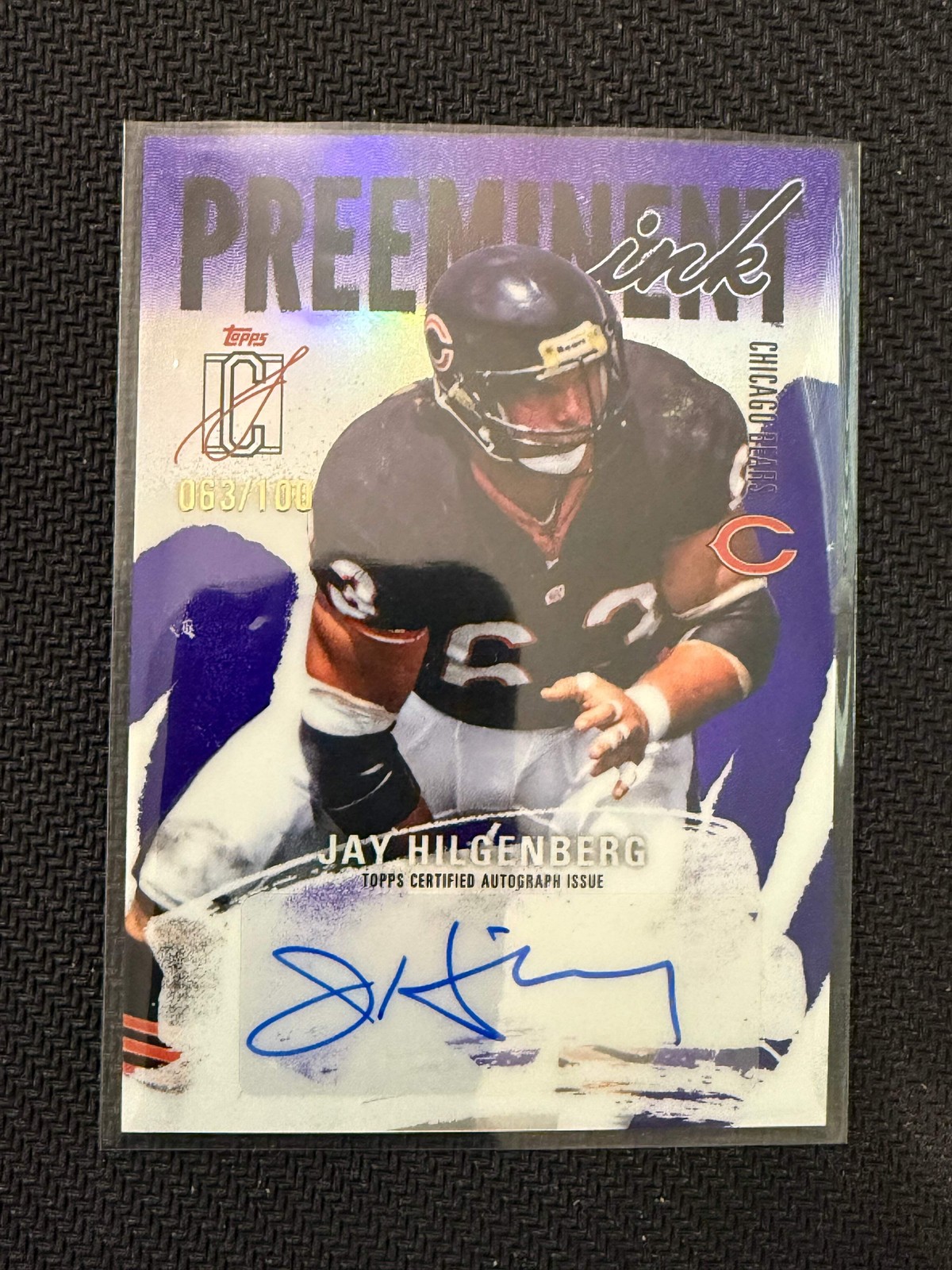 Topps 2025 Signature Class PI-JHI Jay Hilgenberg Auto Purple Refractor 063/100