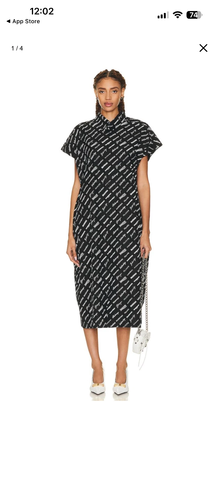 Balenciaga — Balenciaga black logo poplin dress fits oversized