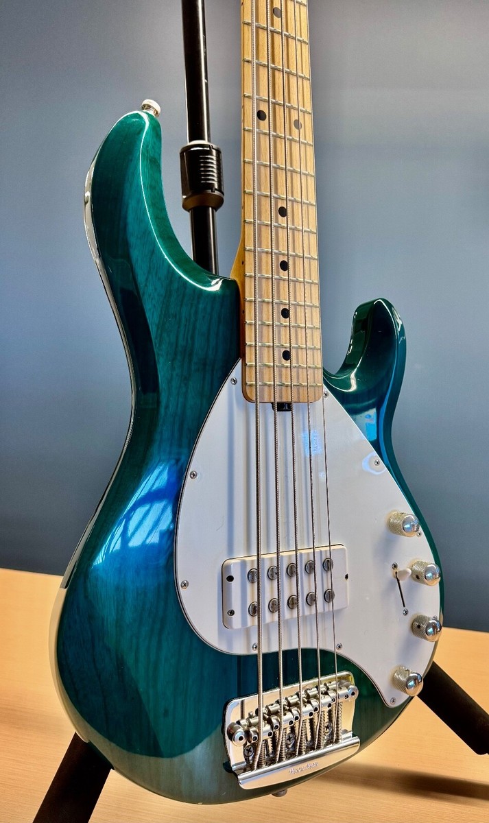 Ernie Ball Music Man StingRay 5 H Translucent Teal bass guitar 