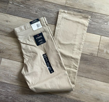 Chaps Boys Approved School Wear Flat Front Stretch Husky Khakis Size 20
