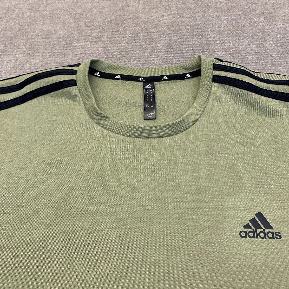 adidas Prime Green Sweatshirt Pullover Crewneck Striped Logo Size XL  Menu0026#039;s | eBay