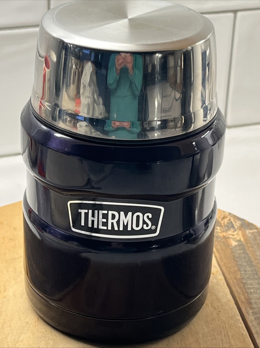 Thermos 16 OZ Blue Soup/Food Jar With Collapsible Stainless Steel Spoon