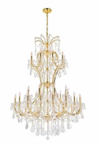 Large Crystal Chandelier Gold Entryway Foyer Dining Room 36 Light Fixture 64 in - Picture 1 of 9