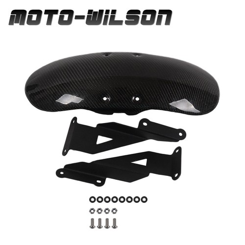 2017-2020 For Ducati Scrambler 800 Carbon Fiber Front Fender Mudguard Hugger - Foto 1 di 11