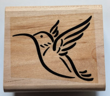 Wood/Rubber Stamp Hummingbird in Flight