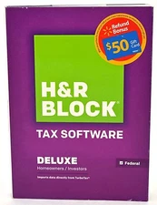 NEW H&R Block 2014 DELUXE Homeowner/Investor Tax Software taxes FEDERAL ONLY CD