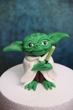 STAR WARS YODA  inspired handmade fondant figurine birthday cake topper