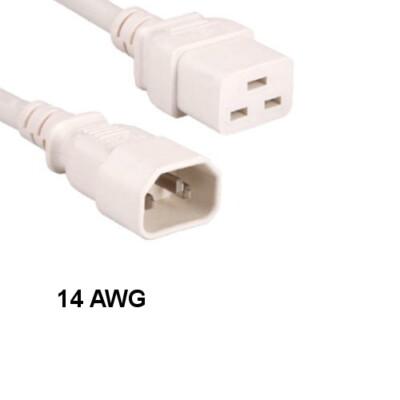 10x White 6ft Heavy Duty Power Cord IEC-60320 C14 to C19 14AWG 15A/250V PDU UPS