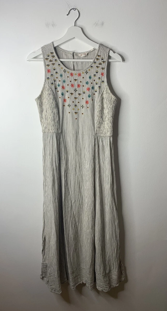 FAT FACE Boho Maxi Dress Floral Pattern Size 12 White Colour