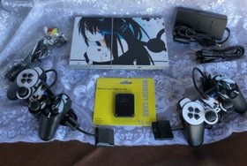 SONY PLAYSTATION 2 PS2 SLIM VINYL SKIN CONSOLE LOT BUNDLE WITH 6 GAMES