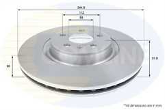 Coated Brake Disc Front Axle To Fit Audi A4 08->15, A4 Allroad 09->16, A5 07->,