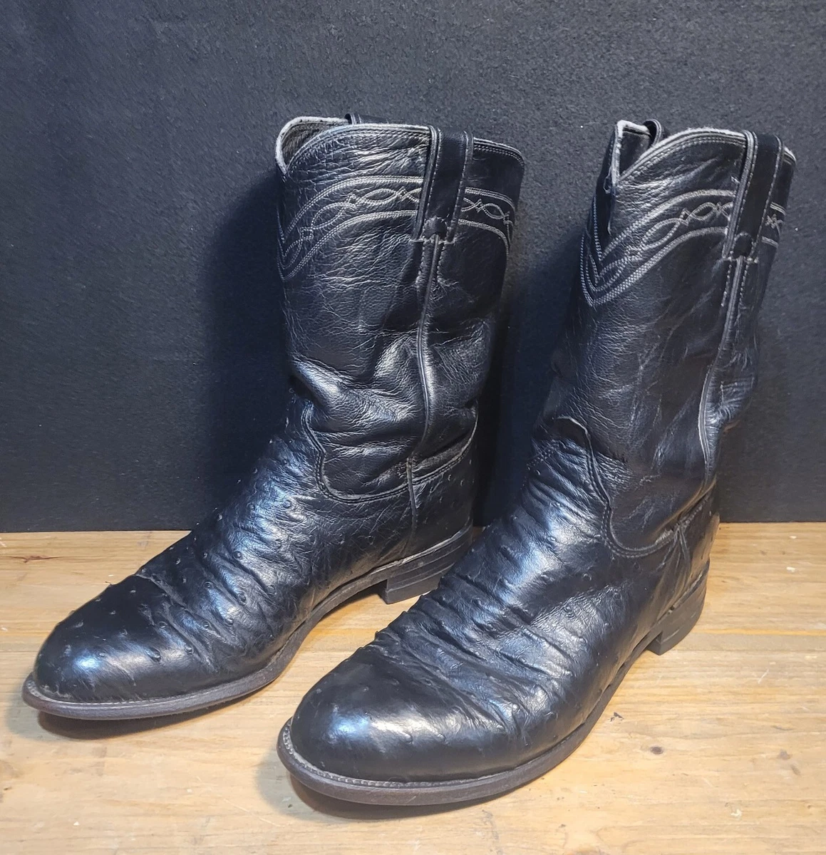 Leather roper best sale boots
