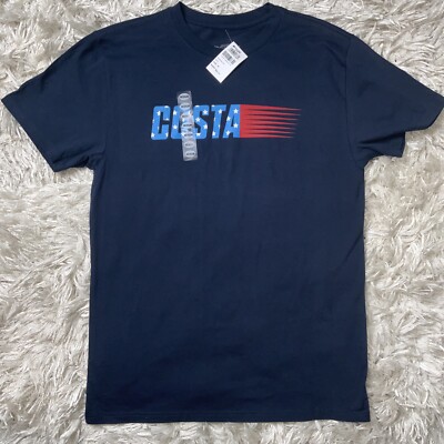 Costa Men s Navy Blue Short Sleeve Racing Tee Size Medium New