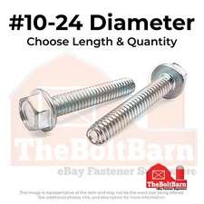 #10-24 Indent Hex Washer Head Thread Rolling Screws Zinc (Choose Length & Qty)