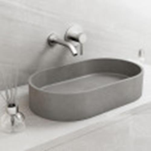 COLECCIONES MODERNAS DE PIEDRA VIGO CONCRETO 23 IN. FREGADERO RECIPIENTE BAÑO OVALADO VG04058 - Imagen 1 de 7