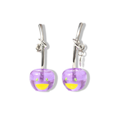 Takashi Murakami x Liquem - Boucles d Oreilles - Cerise Violet