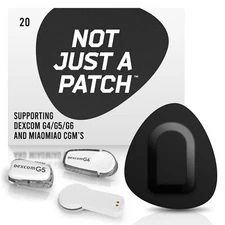 Not Just a Patch CGM Patch Dexcom G4/G5/G6 or MiaoMiao Libre Black 20 Pack