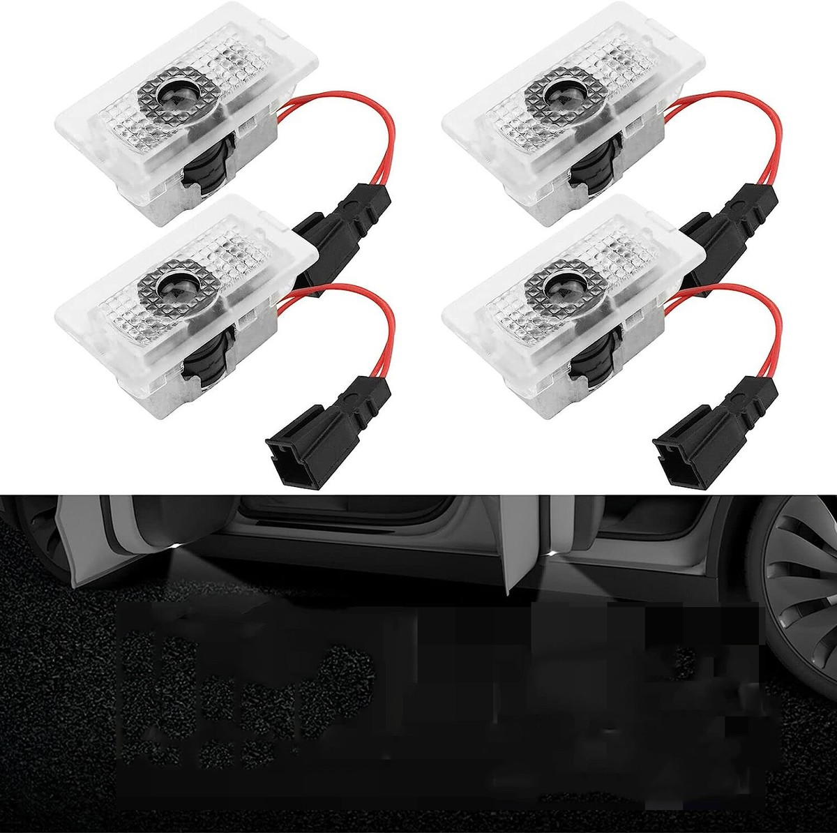 4 PCS Car Door Light Logo For A-di,LED Projector Light, Car Door Led Projector Light Car Door Led Welcome Light Hd Ghost Shadow Lightghost Shadow Light For A Di All Series - Foto 12