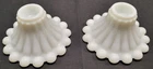 Set of 2 Vintage Anchor Hocking Boopie White Milk Glass Candlestick Holders