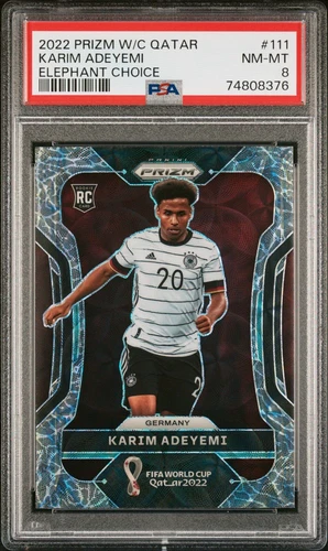 2022 Panini Prizm World Cup Adeyemi Elephant PSA 8 POP 1 SSP NM-MINT Germany RC
