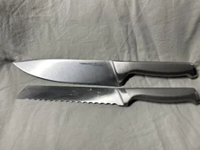 Calphalon Classic Select STAINLESS STEEL 8" Inch CHEF KNIFE And BREAD KNIFE