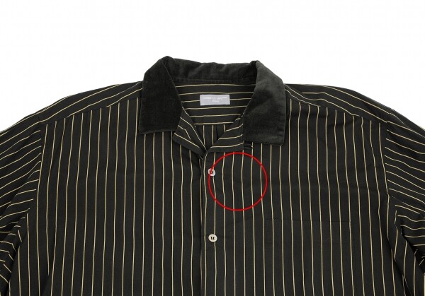 トップス Dice Open Collar Shirts size46 COMME des GARCONS HOMME Velor Open Collar Striped Shirt Size