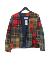 Peter Hahn Women's Jacket L Multi Checkered 100% Other Bomber Jacket