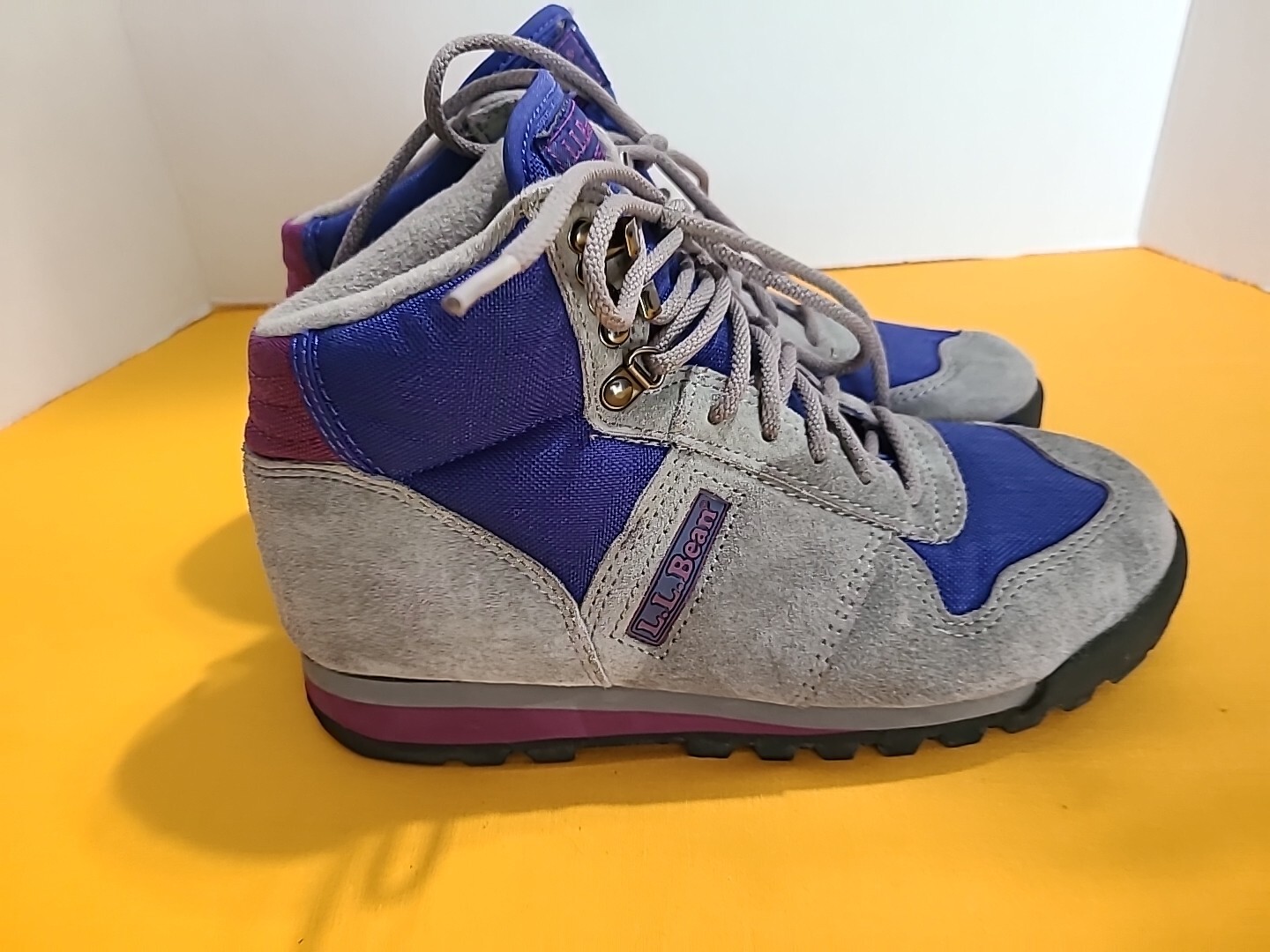 Stivali da trekking vintage LL Bean Merrell donna stringati taglia 6 5 grigio blu viola M929