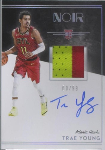 2018 19 PANINI NOIR TRAE YOUNG RC ROOKIE PATCH AUTO #D 26/99 HAWKS