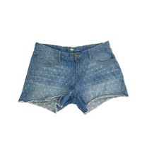 Old Navy Raw Hem 4" inseam Womens size 12 Medium Wash Distressed Polka Dot Short