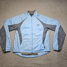 illumiNite Two Tone Blue Windbreaker Womens XL Long Sleeve Full Zip Jacket Zip