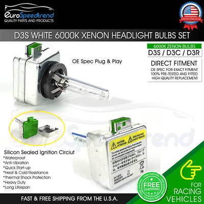 2PCS NEW OEM D3S 6000K 66340 66340HBI 42403 42302 HID XENON HEADLIGHT BULBS SET