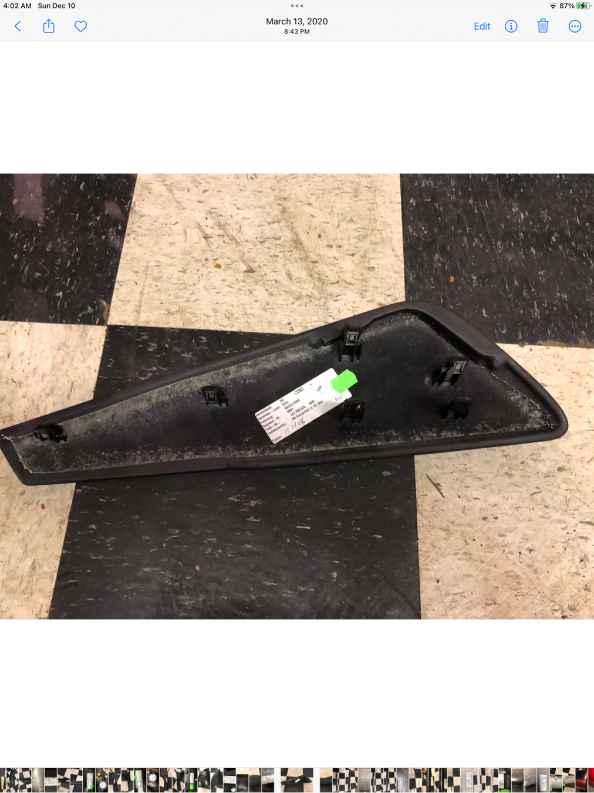 2008-2012 Audi R8 Center Console Side Panel - 423863970