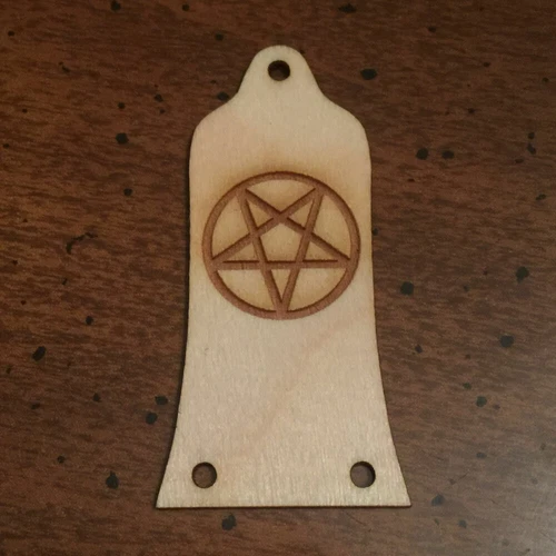 GUITAR TRUSS ROD COVER - Wood Burned - Fits EPIPHONE EPI - PENTAGRAM 666