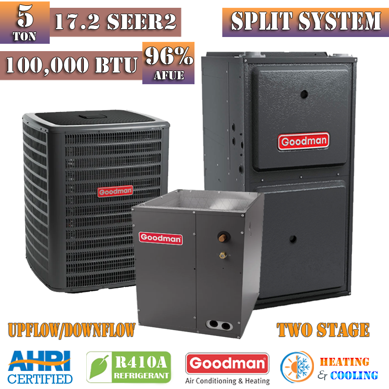 Split System Goodman Ton Furnace Goodman Ton 14 SEER2 80K BTU 80