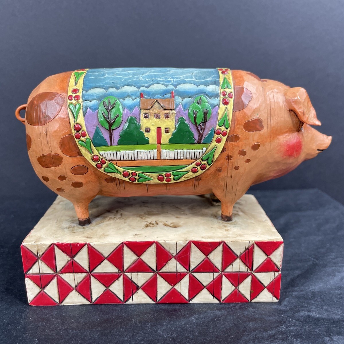 Jim Shore Heartwood Creek Country Heritage Farm Pig Figurine No