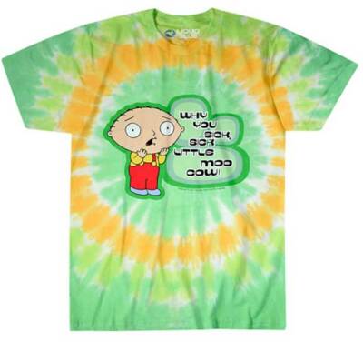 FAMILY GUY Moo Cow Tie Dye T SHIRT M-L-XL-2XL New Official Liquid Blue Merch