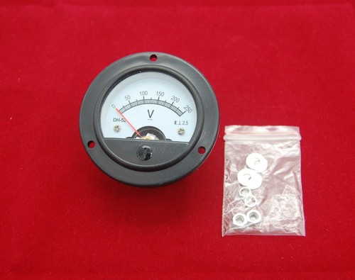 Voltmetro analogico rotondo DC 0-250V misuratore da pannello di tensione Dia. 66,4 mm DH52 - Foto 1 di 6