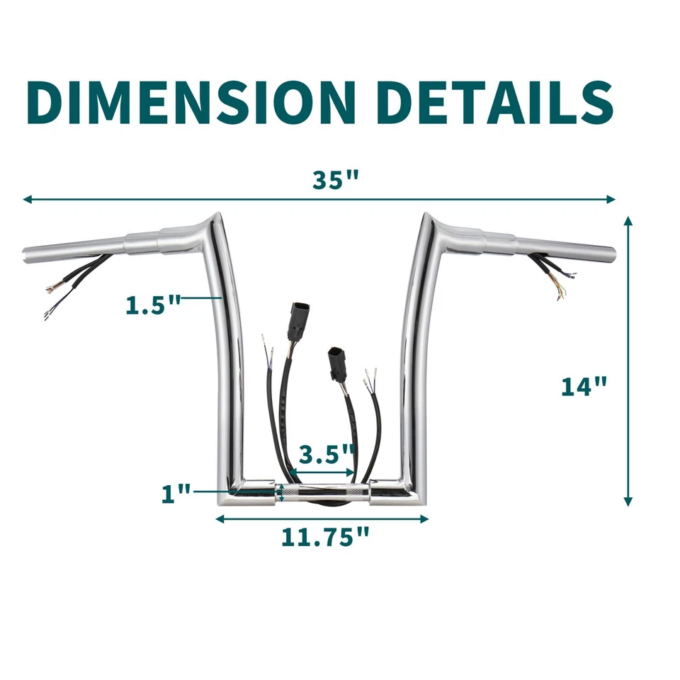 Softail 14" Pre-wired Handlebar for Harley Fat Boy Deluxe Custom Deuce 2007-2013 Foto 3 de 4
