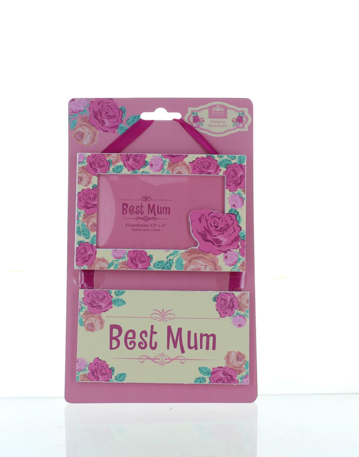 Best Mum Wooden Hanging Photo Frame and Wall Plaque Bday Mothers Day