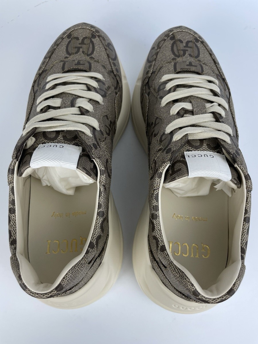 Gucci GG Rhyton 100 Beige Monogram Sneaker Men display picture 1