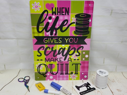 When Life Gives You Scraps, Make a Quilt, Metal Sign, 29x20cm, Sewing Room Decor - 第 1/1 張圖片