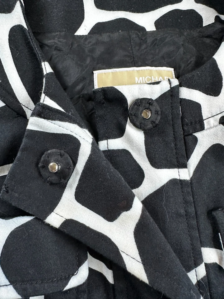 MICHAEL KORS Mujer Blazer XS Petite Chaqueta NEGRO Top Blusa Cuadrada Mangas Acampanadas Foto 4 de 4